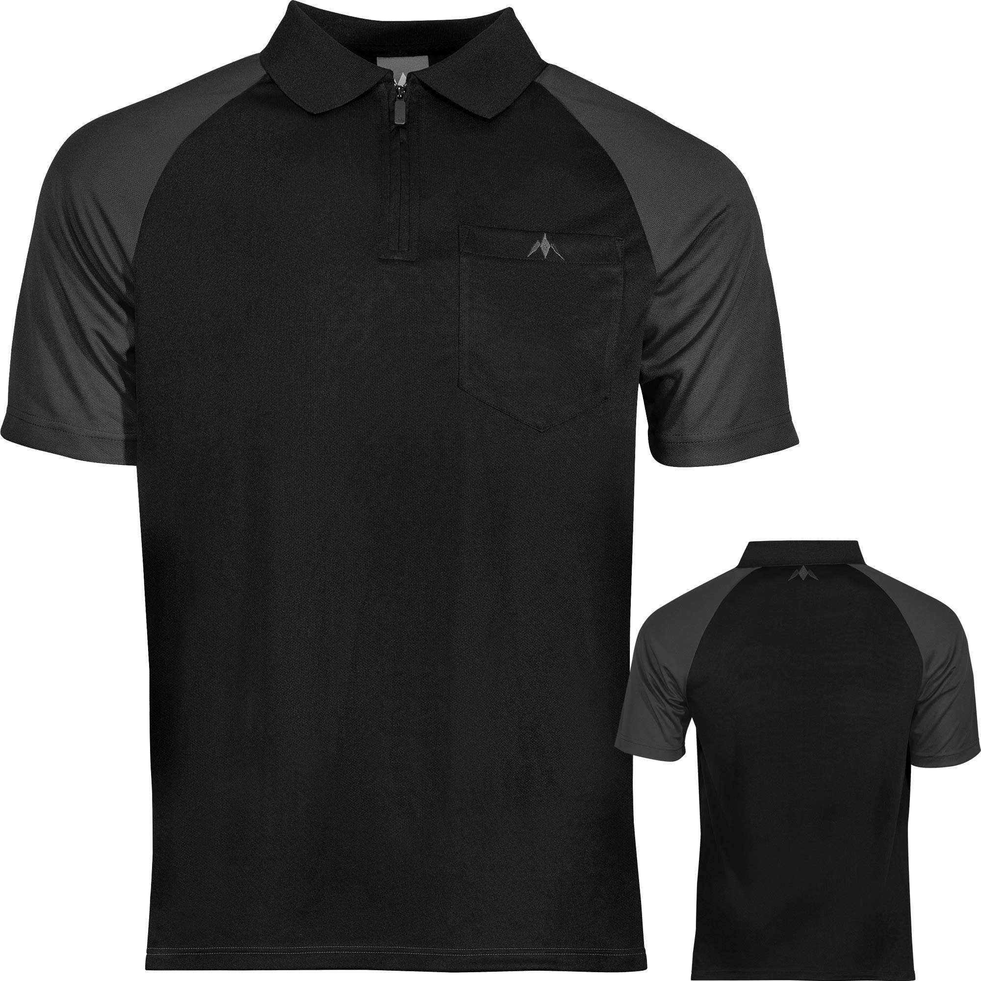 Mission Darts Exos Cool SL Darts Shirt - Zip Front (Black & Grey, 5XL)