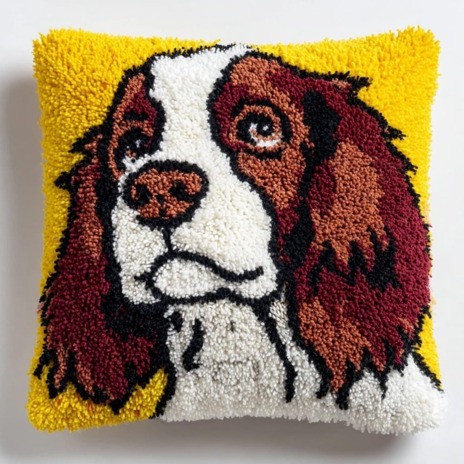 AxiangziK Latch Hook Cushion Kits for Adults Beginners,Springer Spaniel Animal Dog