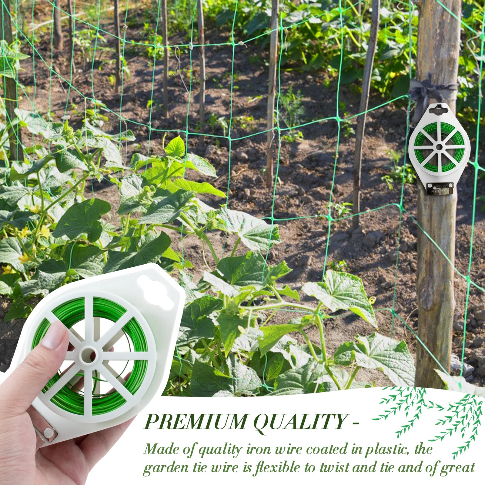Simply Products 100 m Green Garden Twist Tie Filo di supporto con taglierina