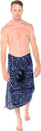 1 World Sarongs Mens Abstract Tribal Sarong in Your Choice of Color