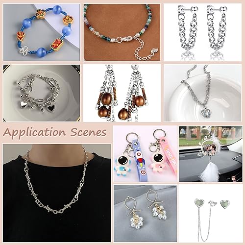 Miniatura 8 de PH PandaHall 1250 anillos de salto abiertos, 6 tamaños de anillo de joyería, anillos de bloqueo de salto, conectores de anillo o anillos de oro rosa