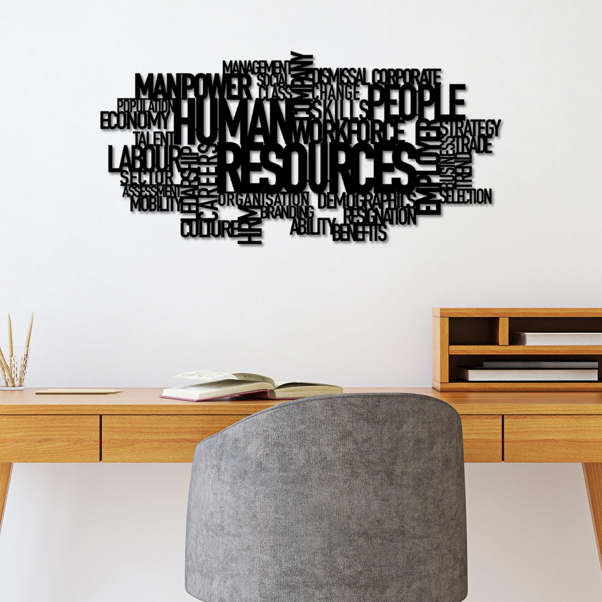 Accessoire mural en métal Hanah Home noir de 86 x 41 cm pour décoration moderne