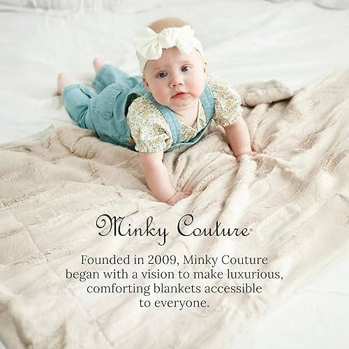 Miniatura 8 de Minky Couture Sorbet - Manta ultrasuave para una comodidad suave y sedosa, manta decorativa de alta calidad, tela transpirable, tela transpirable