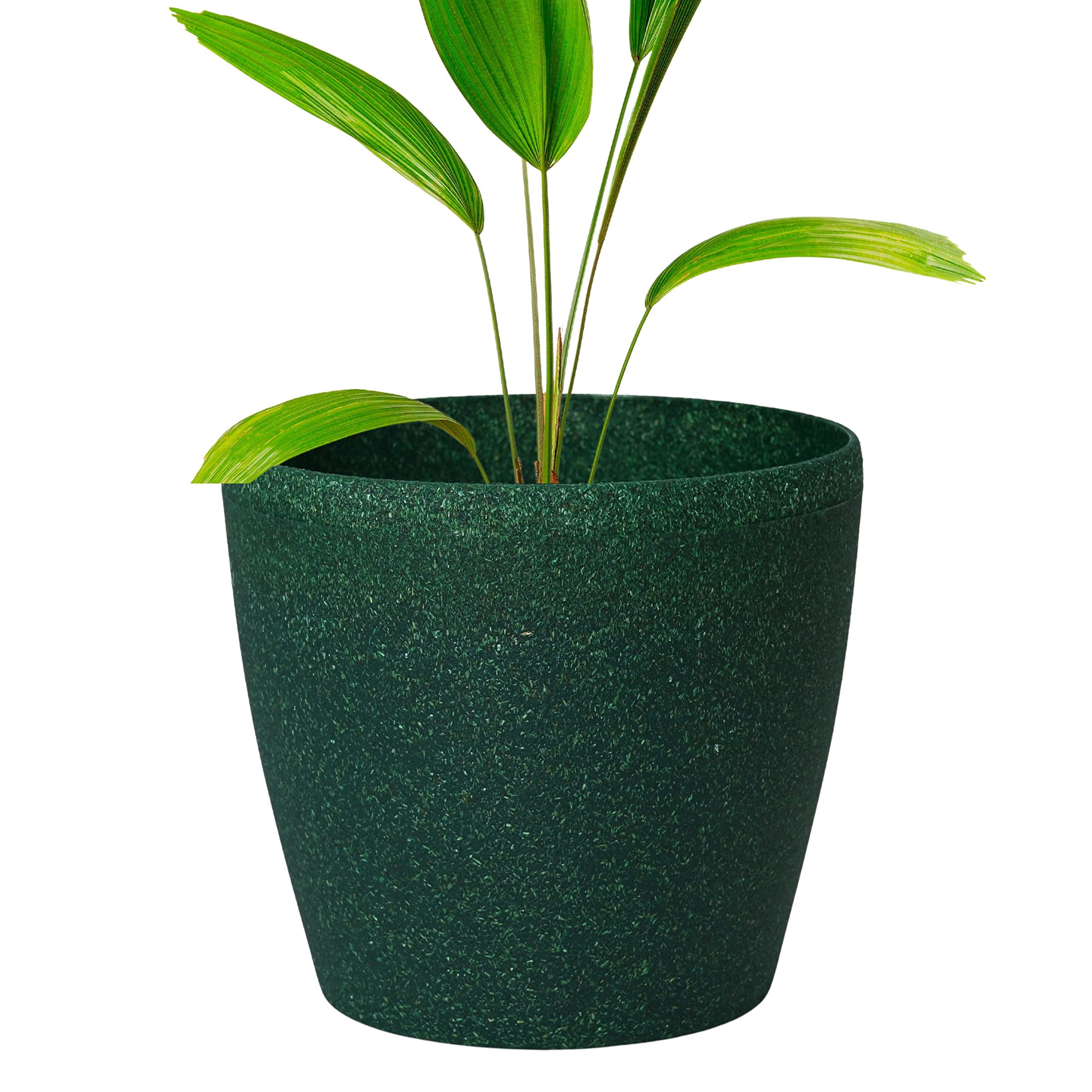 Eha Set of 2 Earth-Friendly Deco 9" Self-Watering pots and Planters | Bamboo Based | UV Protected | for Indoor, Home Decor, Outdoor, Balcony & Garden | Green