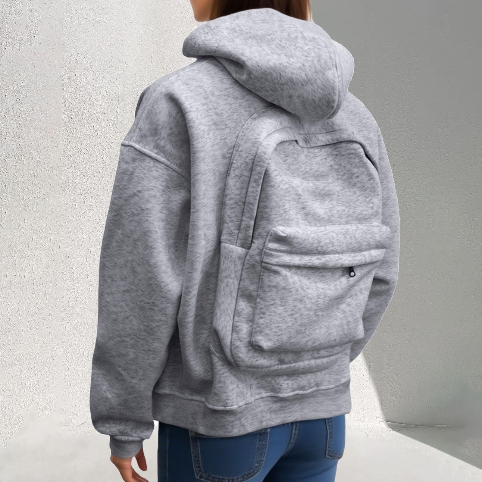 Générique Damska bluza z kapturem miękka bluza z kapturem oversize bluza z kapturem regulowany sznurek swobodny modny ciepły wypoczynek wyjście sportowe A48