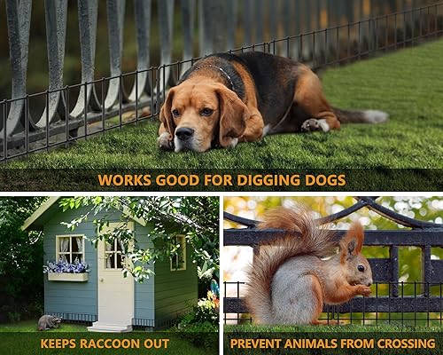 Vista 18 de KYATE Valla de barrera de animales, 25 paneles de barrera de valla para perros sin excavación, bloqueadores de defensa de tierra de conejo, borde