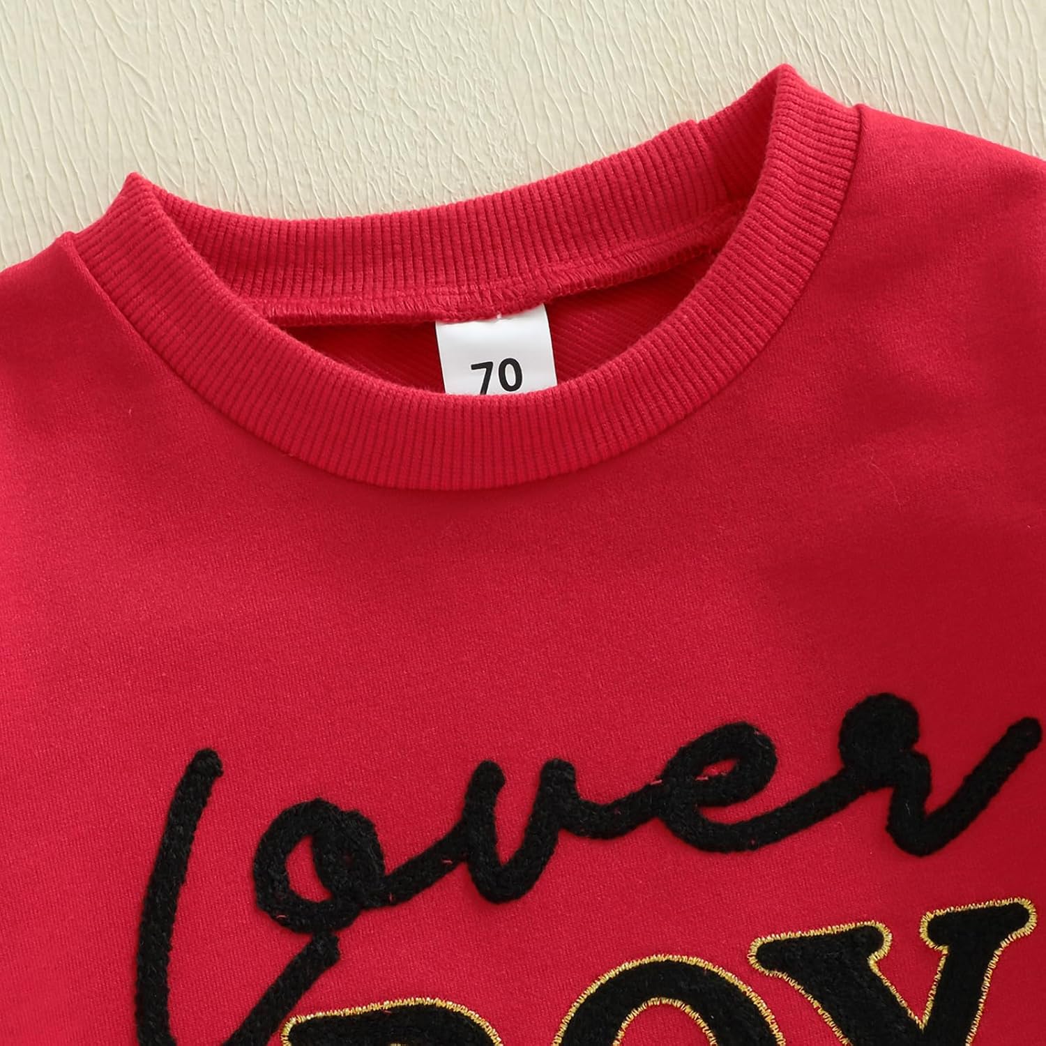 Karuedoo Toddler Baby Boy Valentines Day Outfit Lover Boy Embroidery Crewneck Sweatshirt and Pants Set Spring Clothes - Image 6