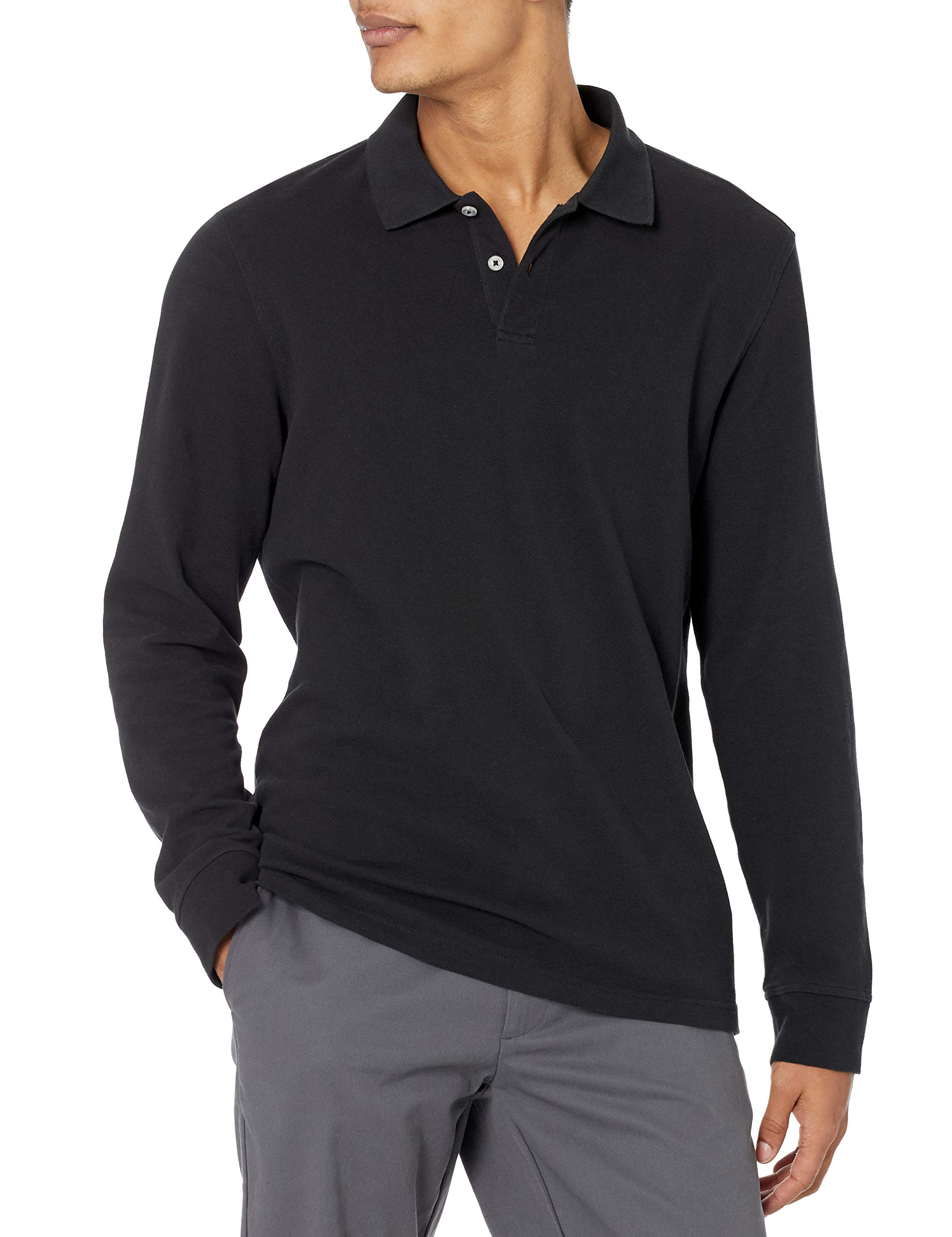 Men's Slim-Fit Long-Sleeve Pique Polo