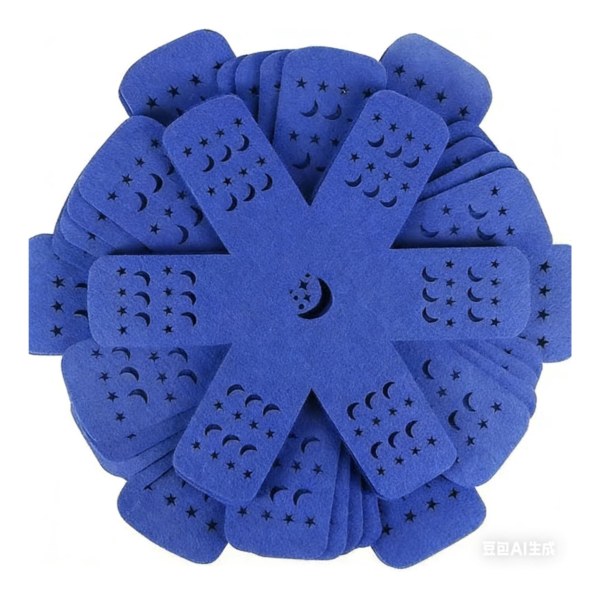 12pcs Hollow Star Design Felt Trivets - Thickened Heat Insulation Pot and Bowl Protectors for Kitchen Decor(Blue)