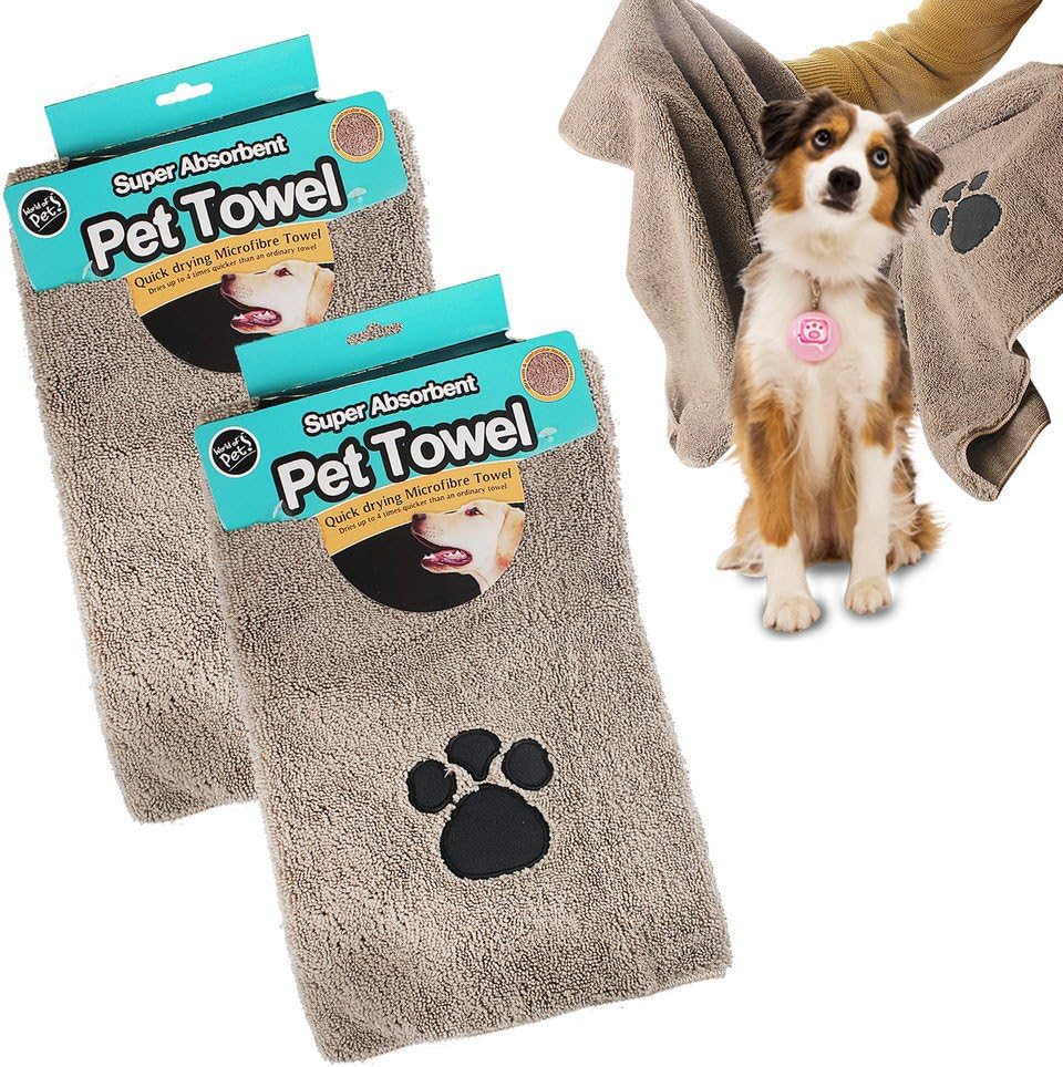 Guaranteed4Less Pet Wash Towel Dog Microfibre Quick Dry Puppy Drying Mitt Absorbent Cat Cleaning (TWO PET TOWELS) - Image 3