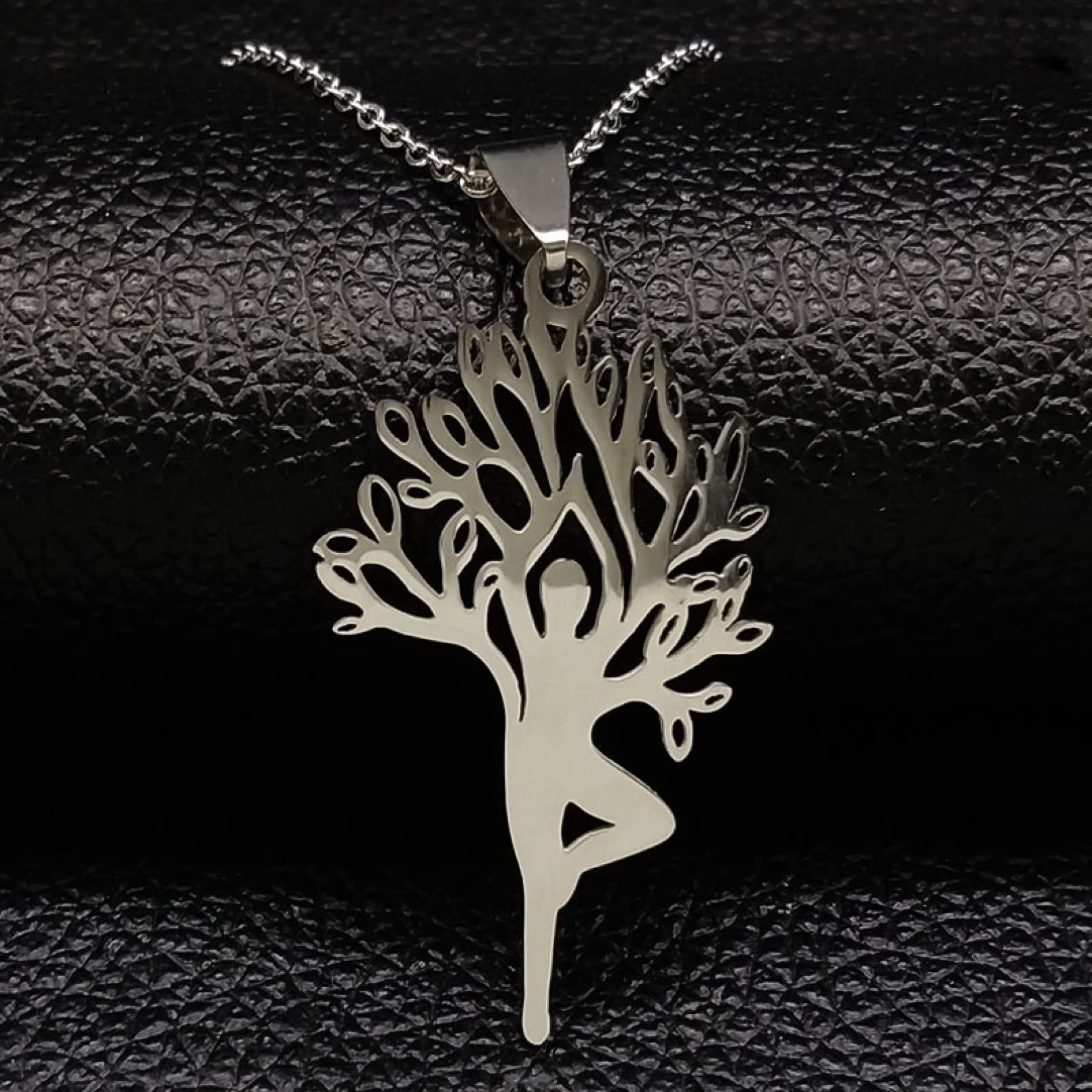 Datunn Women's Silver Necklace Pendant Yoga Chakra Reiki Tree Of Life Necklaces Color Necklaces Jewelery Jewelry Birthday Gifts For Men