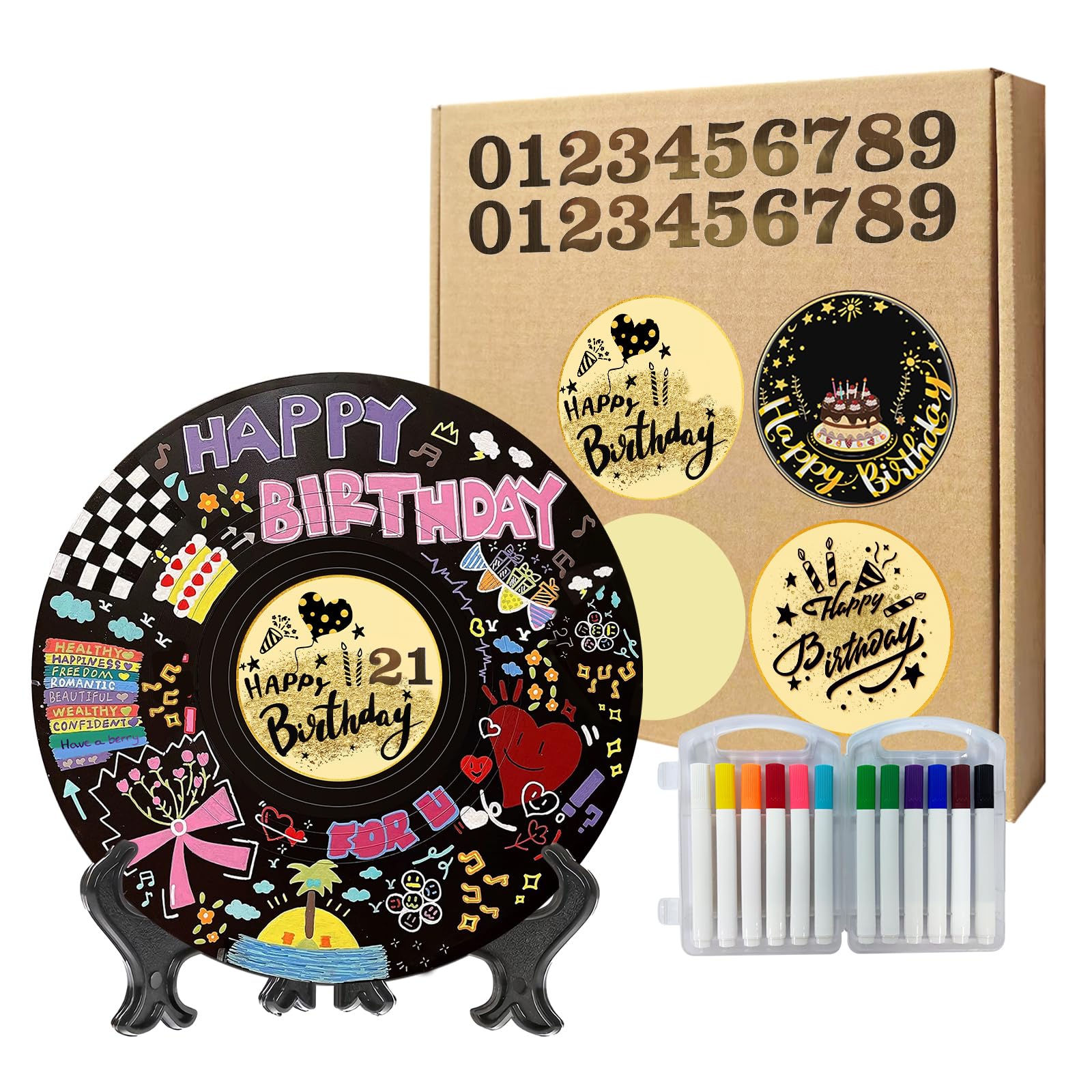 Livre d'or d'anniversaire vinyle pour une décoration de fête rétro et mémorable