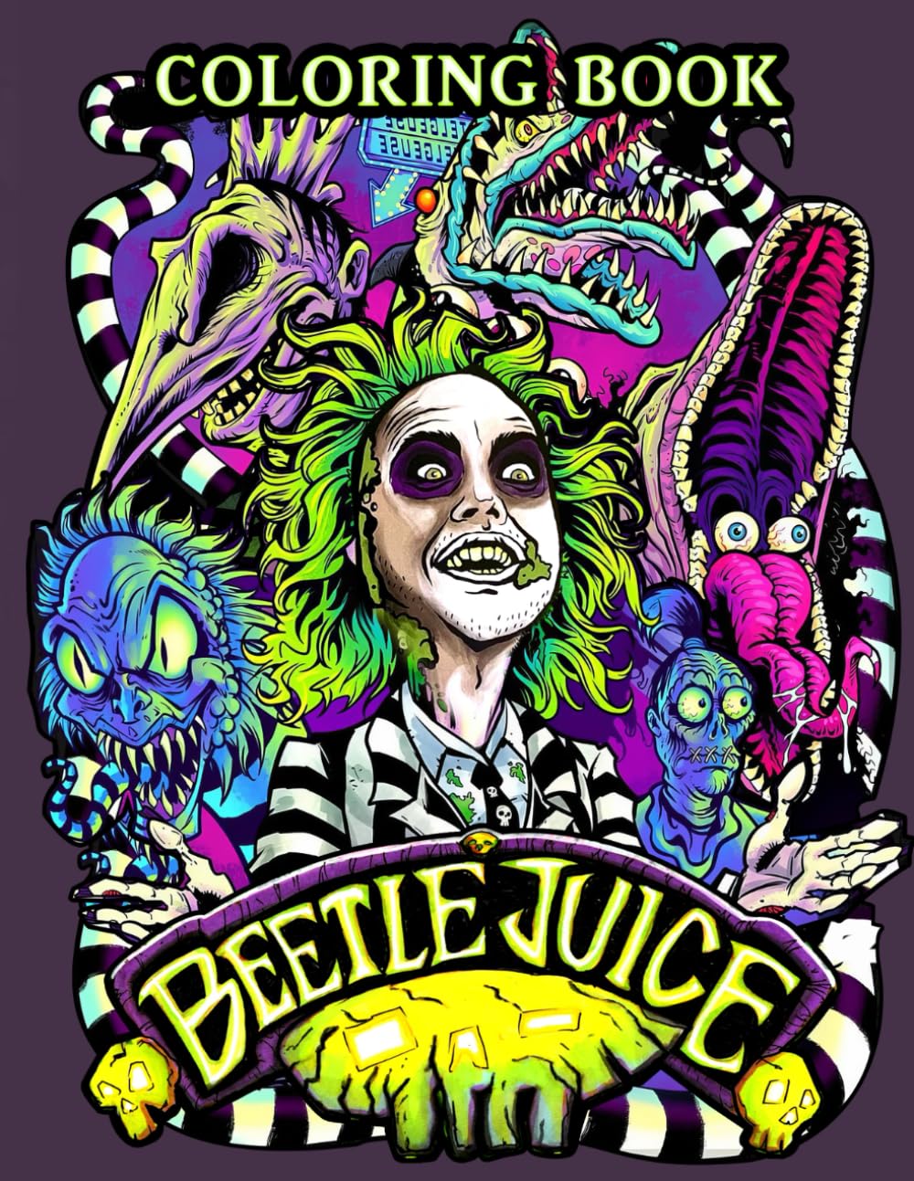 The Coloring Book: 40 Horror Illustrations Featuring Scary Characters From Classic Horror Movies for Relaxation and Stress Relief