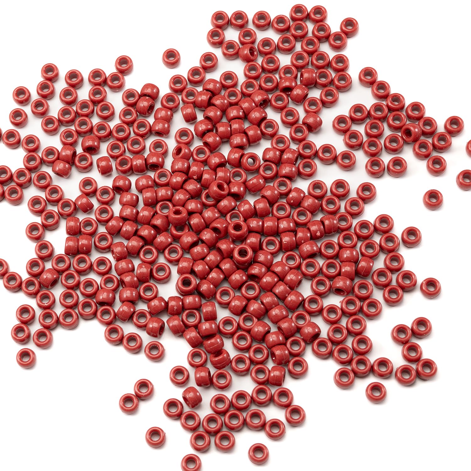 Gxueshan 1000 Pcs Acrylic Black Pony Beads 6x9mm Large Hole Pen Hair Kandi Beads Bulk for Friendship Bracelet Necklace Jewelry Making Earring Braiding Kit: Wine red