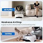 Neakasa Étape de chat avec Air Purificateur, 3 Modes pour le contrôle des cheveux d'odeur, de poussière et d'animal, compatibles avec les boîtes à litters auto-nettoyantes et traditionnelles