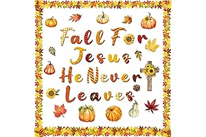 Yeaqee Fall Cutouts Bulletin Board Decorations for Fall in Love with Jesus
