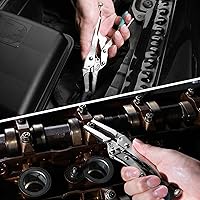 Vista 7 de DURATECH Alicates de bloqueo de nariz de 6-1/2 pulgadas de largo, construcción Cr-V premium, alicates de punta larga con cortador de alambre para un