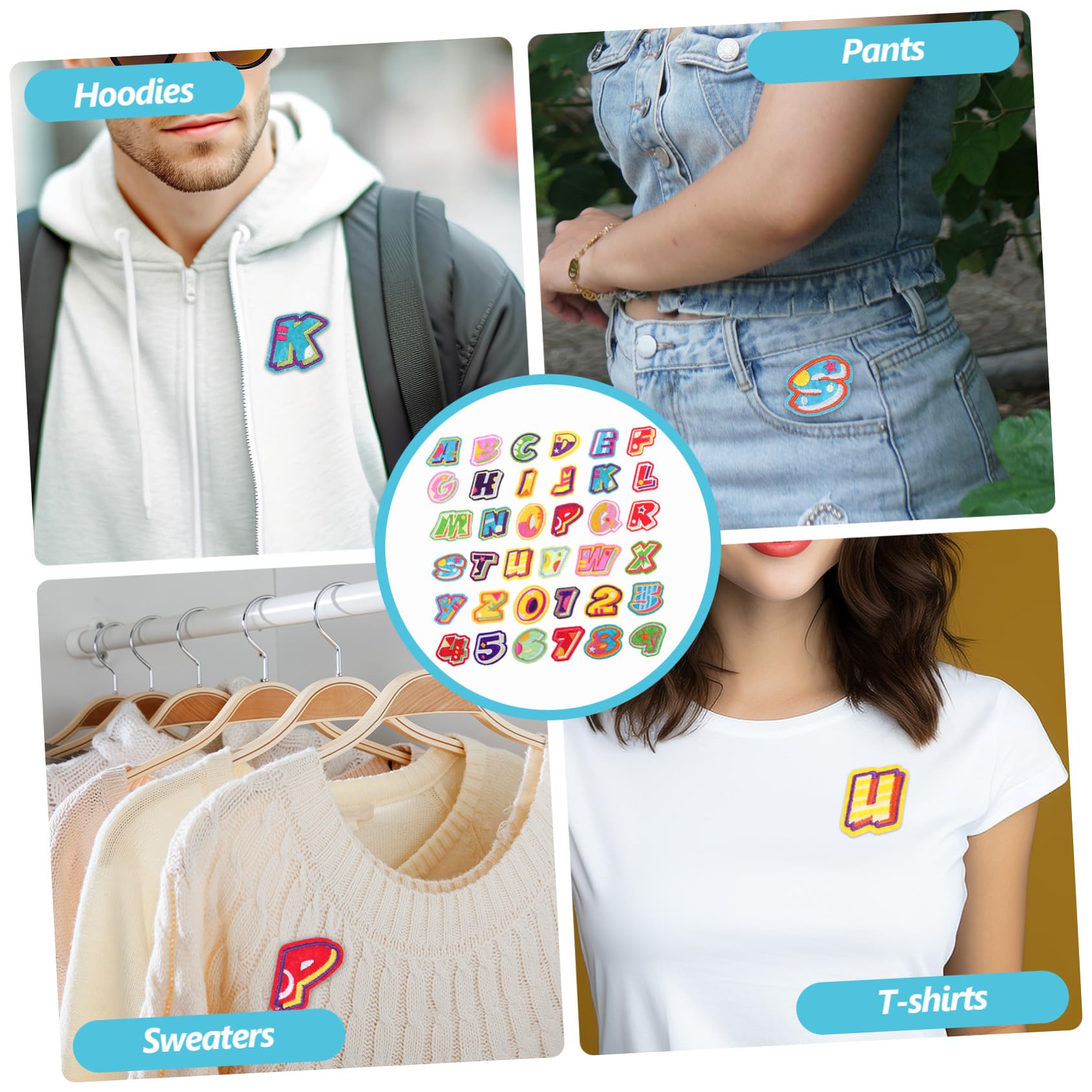 SHINEOFI 5 Set magliette patch zaino Patch per vestiti Abbigliamento patch decorazioni ricamato adesivi ricamati stirare su lettere piccole stirare sulle toppe Panno in feltro