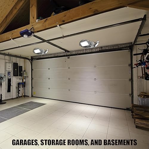 Miniatura 6 de Grip - Luz LED de garaje de 8000 lúmenes, paneles ajustables de 360 grados, enchufe de luz E26, garajes, talleres, almacenes, luz de granero, luz de