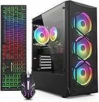 STGAubron Gaming PC Desktop: Intel Core i7 3.9GHz, RX 580 8GB, 16GB RAM, 512GB SSD, WiFi 6, RGB Fans, Windows 11