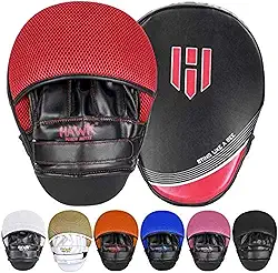 Hawk Sports Luvas de perfuração para homens, mulheres e crianças, luvas de foco de couro para artes marciais e treinamento de boxe, luvas curvadas para karatê, kickboxing, Krav MAGA, Muay Thai e