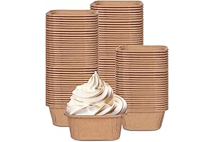 Whaline 100Pcs Square Cupcake Liners, Kraft Paper Baking Cups for Parties