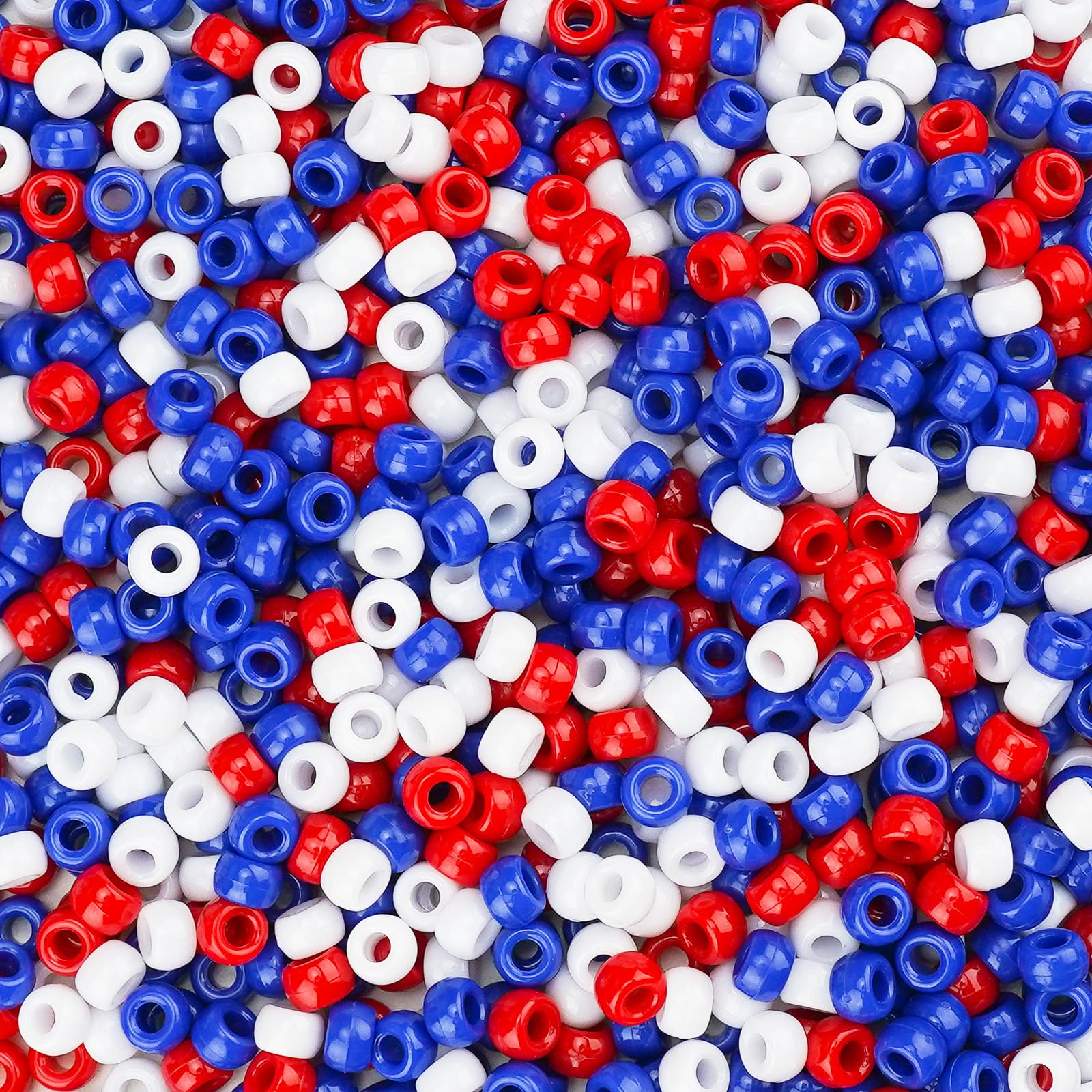 Amazon.com: 1000+ Pony Beads 9mm Patriotic Acrylic Red White Blue