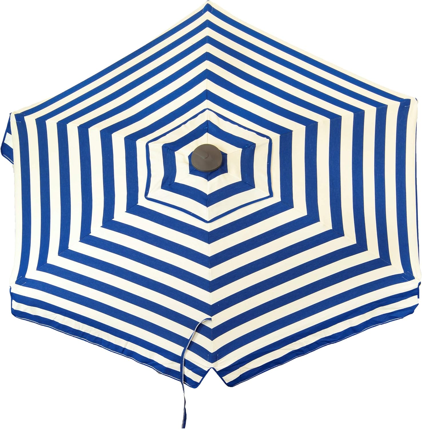 Heininger DestinationGear 6.5 Ft Royal Blue & White Deluxe Italian Patio Umbrella