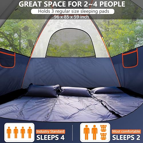 Miniatura 3 de COBIZI 46 Person Tent for Camping Waterproof PU-Coated with Removable Rainfly, Easy Setup Family Tent with Large Mesh Windows, 3 Season Portable