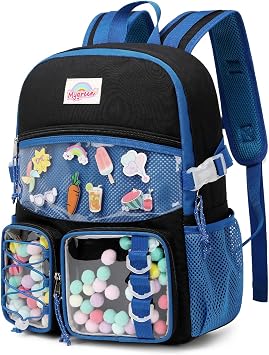 Mygreen Kids Backpack for Girls - Middle School & Elementary School - Kawaii Ita Backpack Black Blue