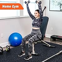 Vista 2 de SUPERJARE 0.4'' Thick 24 Pcs 96 Sq Ft Rubber Top Exercise Equipment Mats, High Density EVA Foam Mats with Rubber Top, Interlocking Gym Flooring for