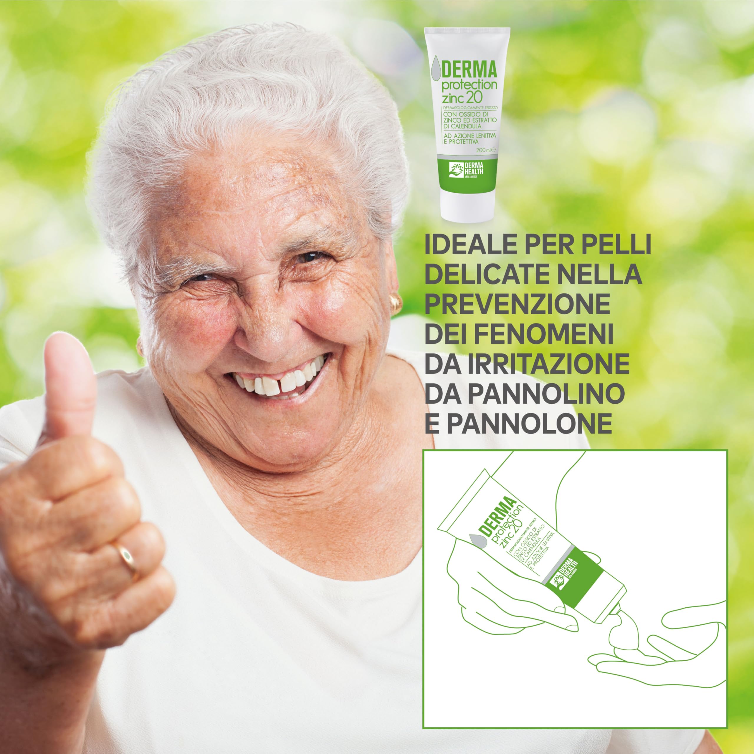 Derma Health Derma Protection Zinc 20 Crema Emolliente e Protettiva all'ossido di zinco 20% 200 ml