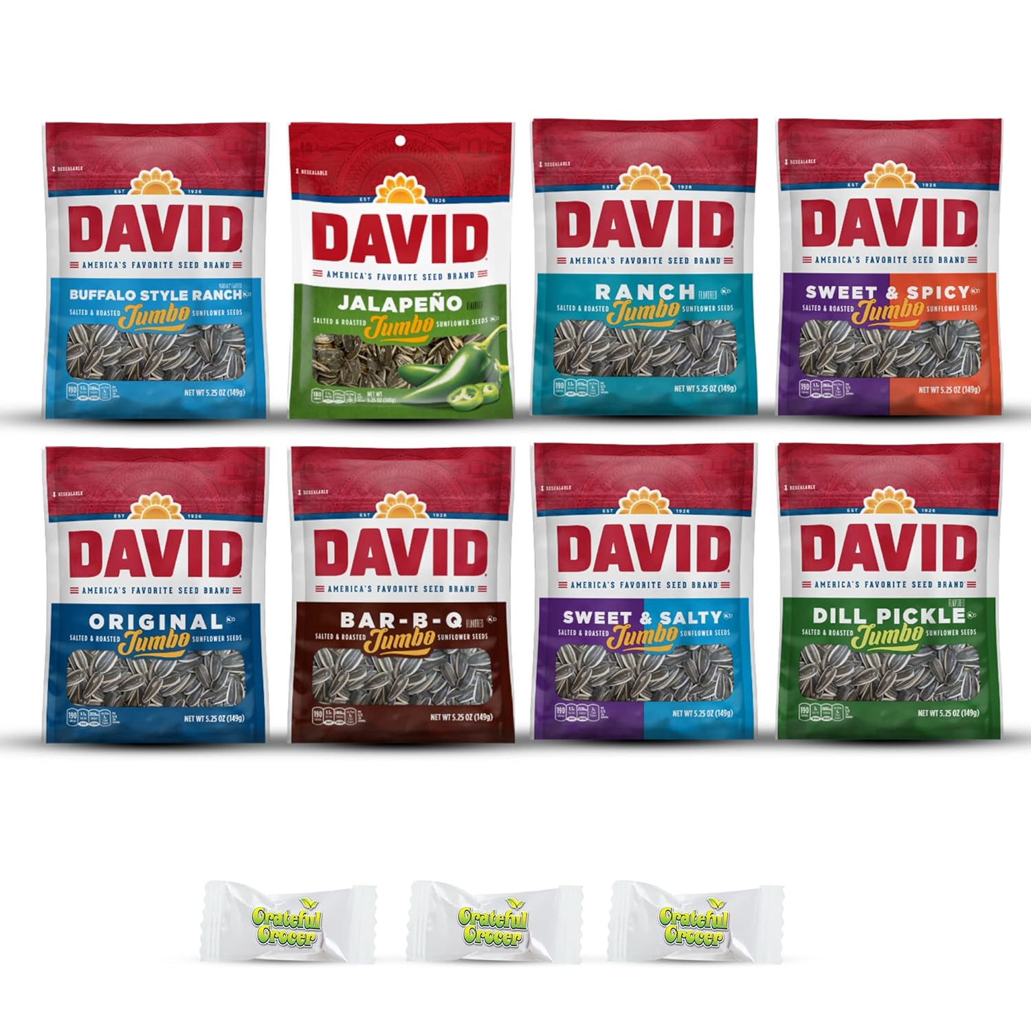 David Sunflower Seeds Variety Pack Flavored Sunflower
