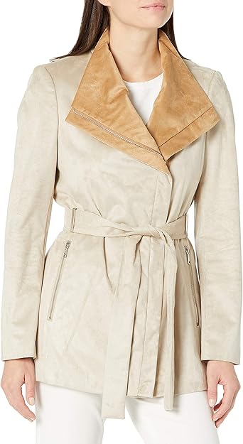 suede wrap coat