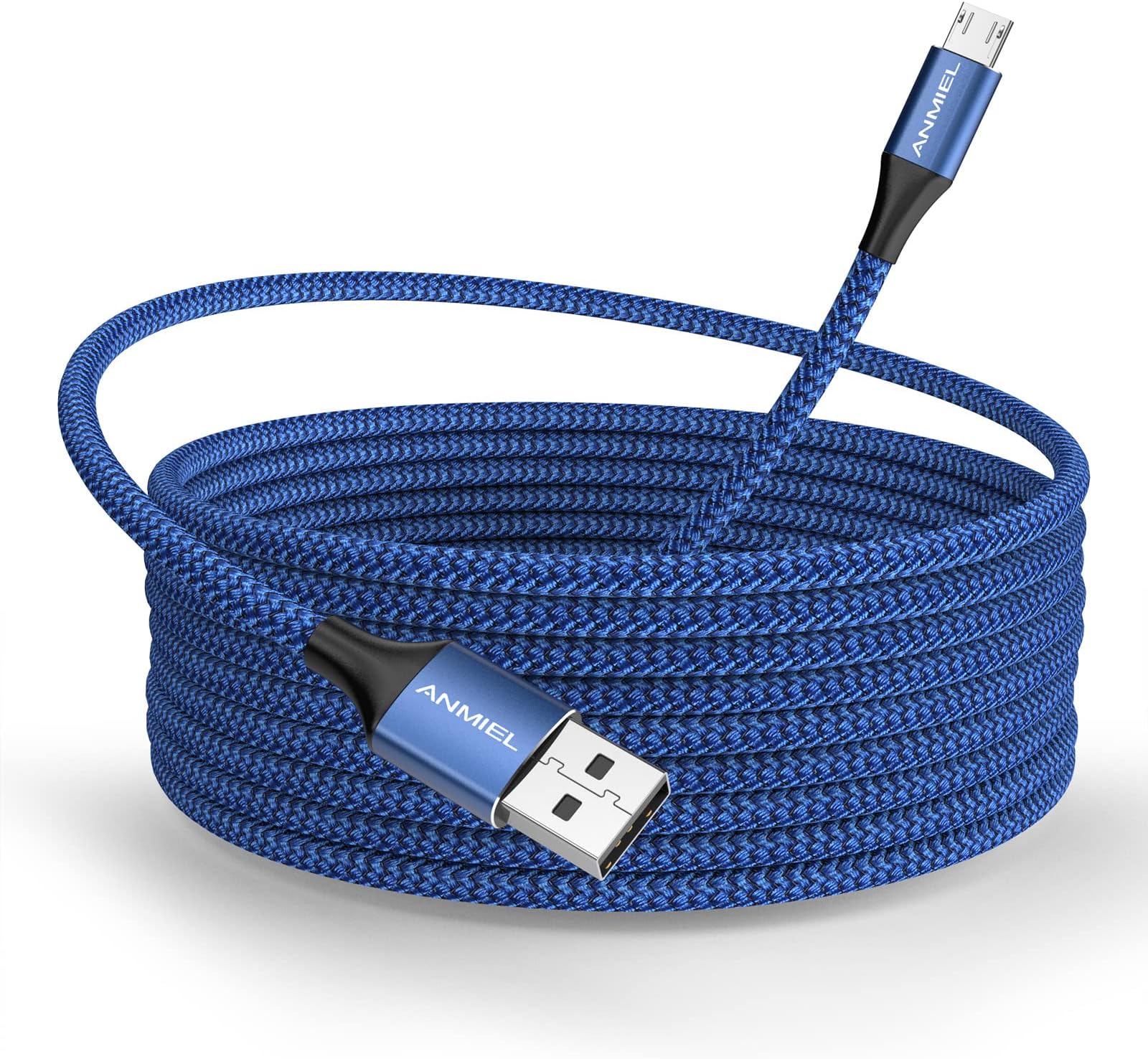 Long Micro USB Cable 10ft Android Charger Cable Durable Fast Phone Charger Cord Android Charging Cable for Samsung Galaxy S7 S6 S7 Edge S5 S2 J7 J7V J5 Note 5 4 LG G4 HTC PS4 Camera MP3(blue)