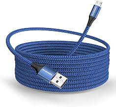 Long Micro USB Cable 10ft Android Charger Cable Durable Fast Phone Charger Cord Android Charging Cable for Samsung Galaxy S7 S6 S7 Edge S5 S2 J7 J7V J5 Note 5 4 LG G4 HTC PS4 Camera MP3(blue)