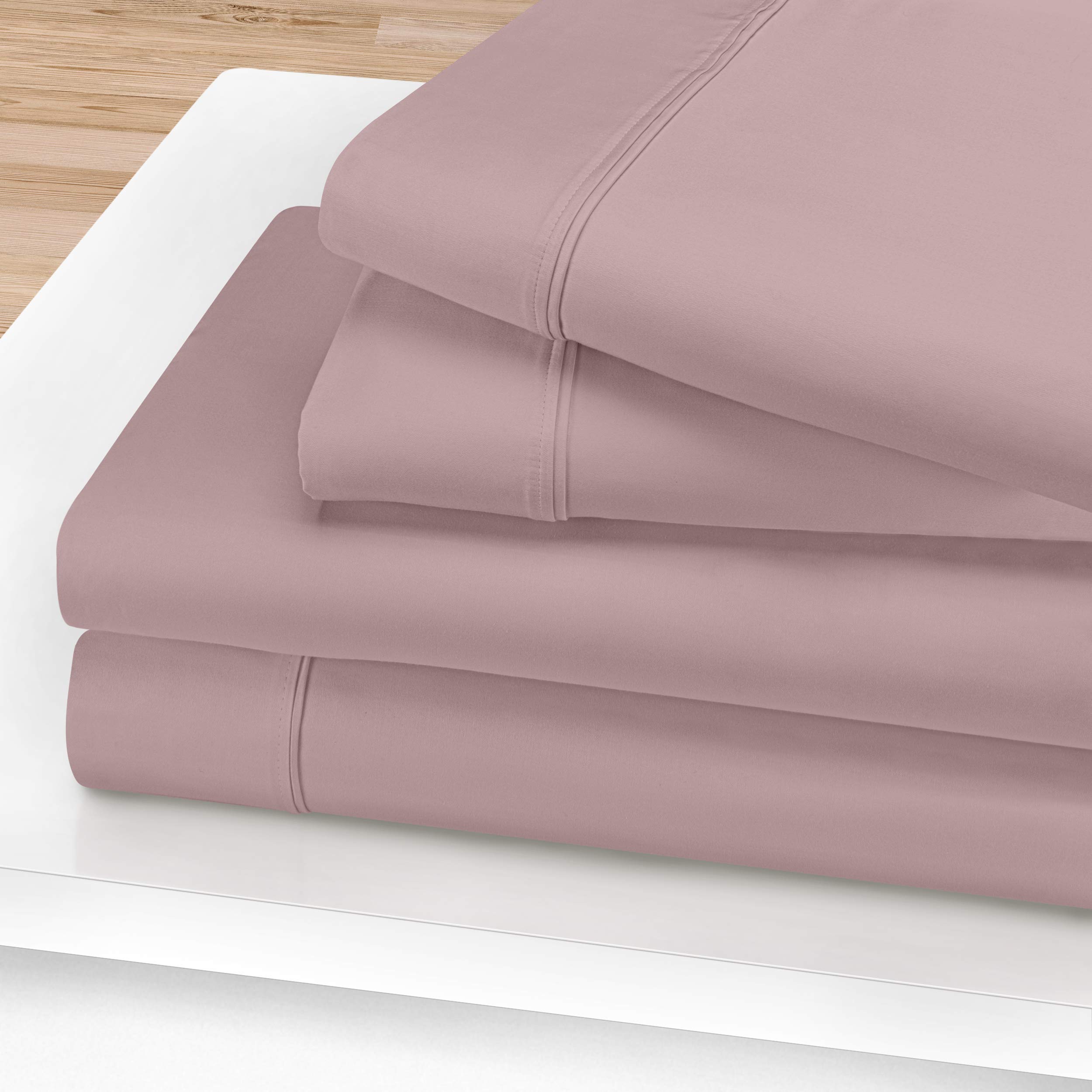 SUPERIOR Egyptian Cotton Sheet Set - Premium 1200-Thread Count Egyptian Cotton Solid King Sheet Set with 18” Deep Pocket - Luxury High Thread Count Sheet Set, King Zephyr