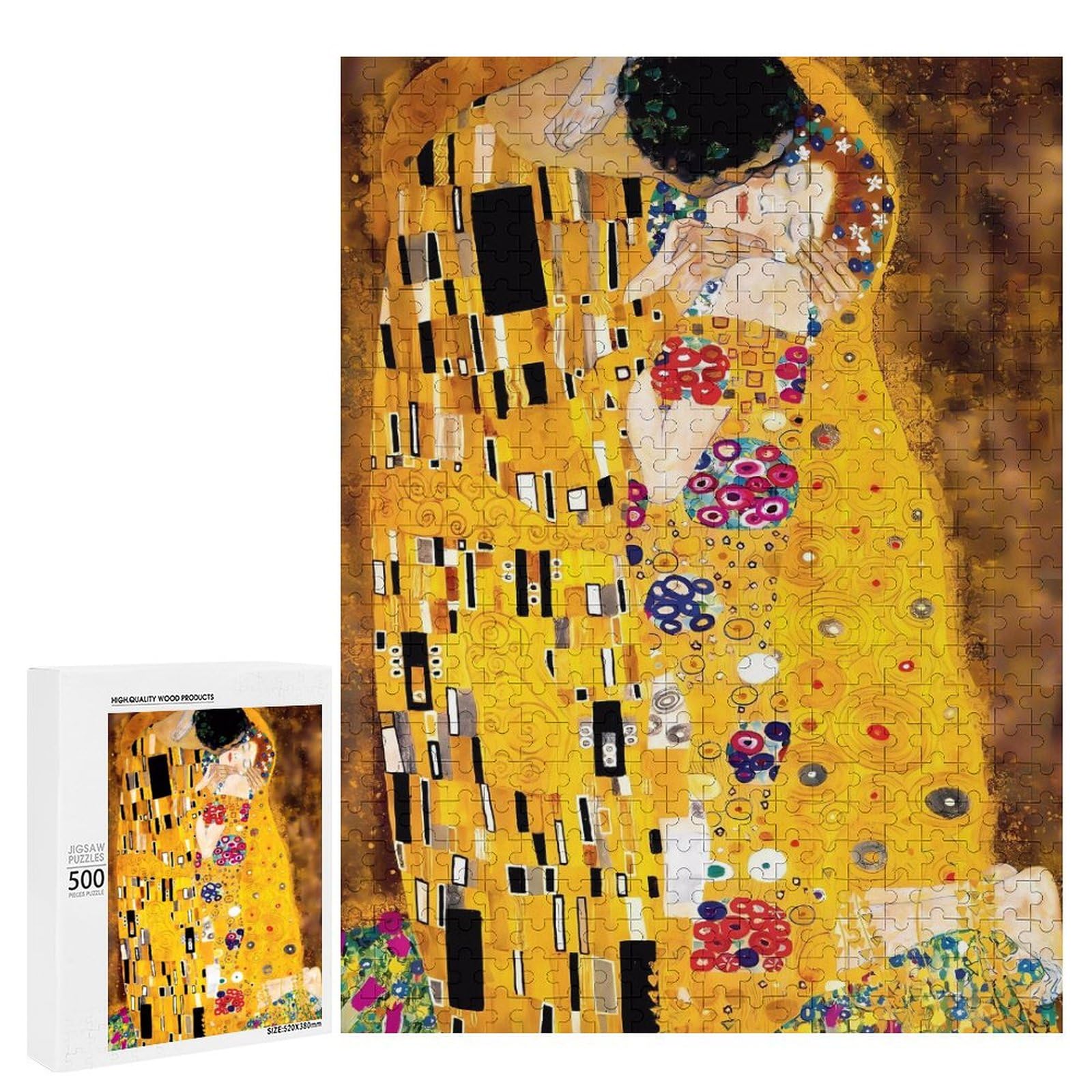 Amazon | グスタフ・クリムト 接吻 1907-1908年柄 木製ジグソーパズル