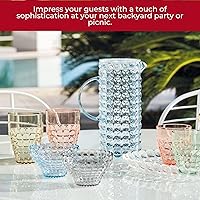 Vista 5 de Guzzini Tiffany Collection - Jarra de agua con tapa, 59 onzas líquidas, transparente, capacidad de 1.8 cuartos de galón