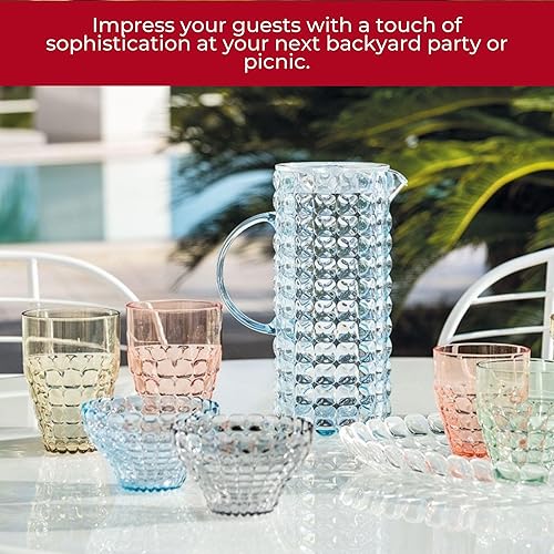 Miniatura 5 de Guzzini Tiffany Collection - Jarra de agua con tapa, 59 onzas líquidas, transparente, capacidad de 1.8 cuartos de galón