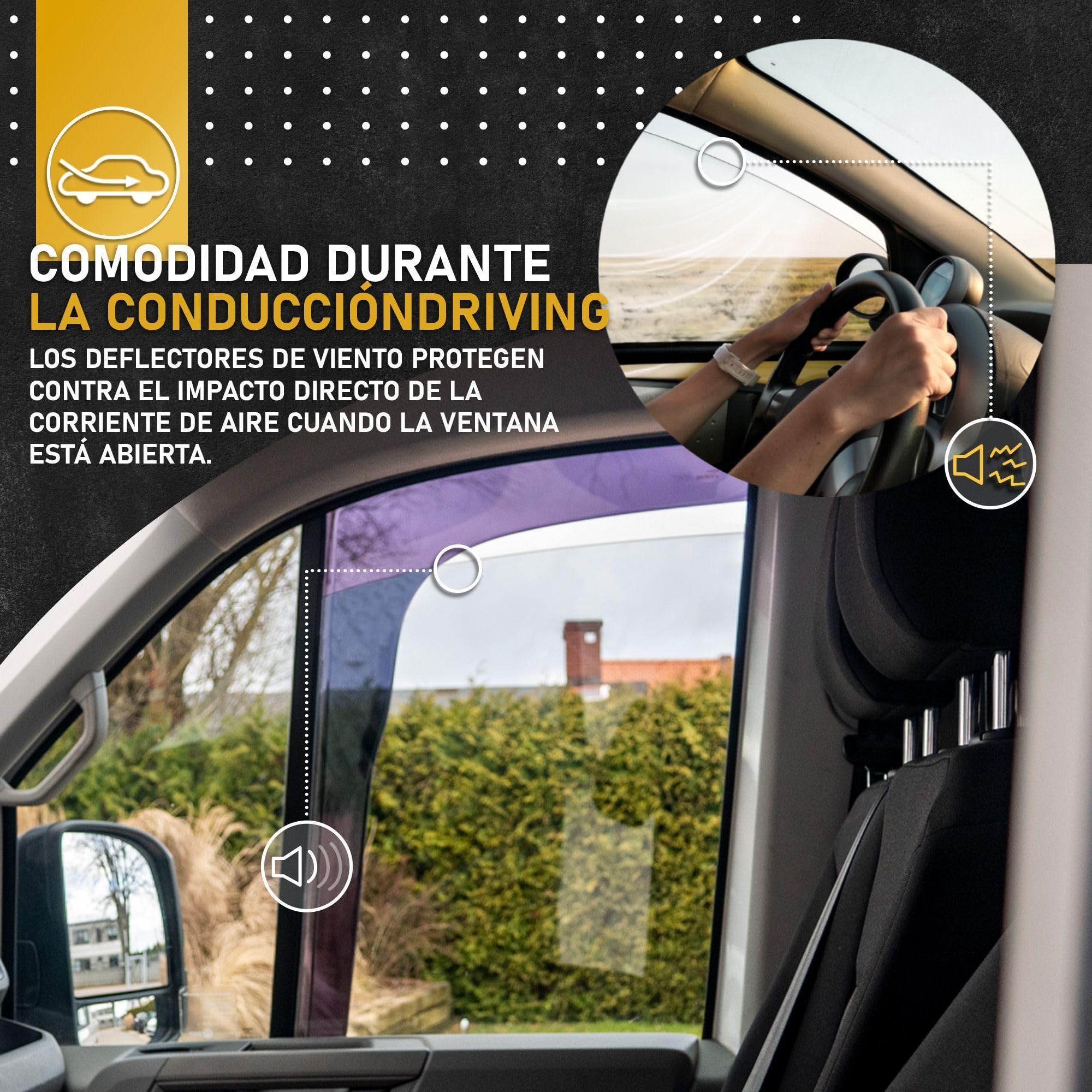 HEKO | Compatible con Dacia Bigster 2025+; Deflectores para Ventanas Laterales; 4 uds.; Deflectores de Aire Antilluvia, Oscurecidos, Aerodinámicos; Instalación Rápida y Sencilla
