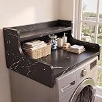 Lave-linge comptoir simple, 0.6" Lave-linge en bois épais & Séchoir Topper 880+ kg/m3 Haute densité MDF Machine de lavage lourde Topper avec anti-goutte pour l'organisation de la salle de blanchisserie