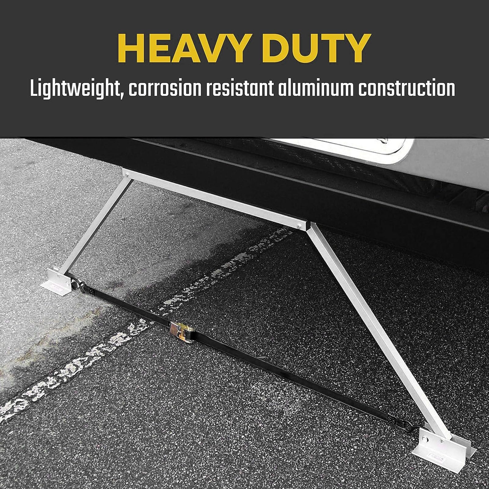 Acouto Estabilizador Ajustable para Remolque, Gato Estabilizador Antivibración para RV, Estructura de Aleación de Aluminio de 3 Mm para 14 a 28 in del Chasis Al Suelo, para Remolques y