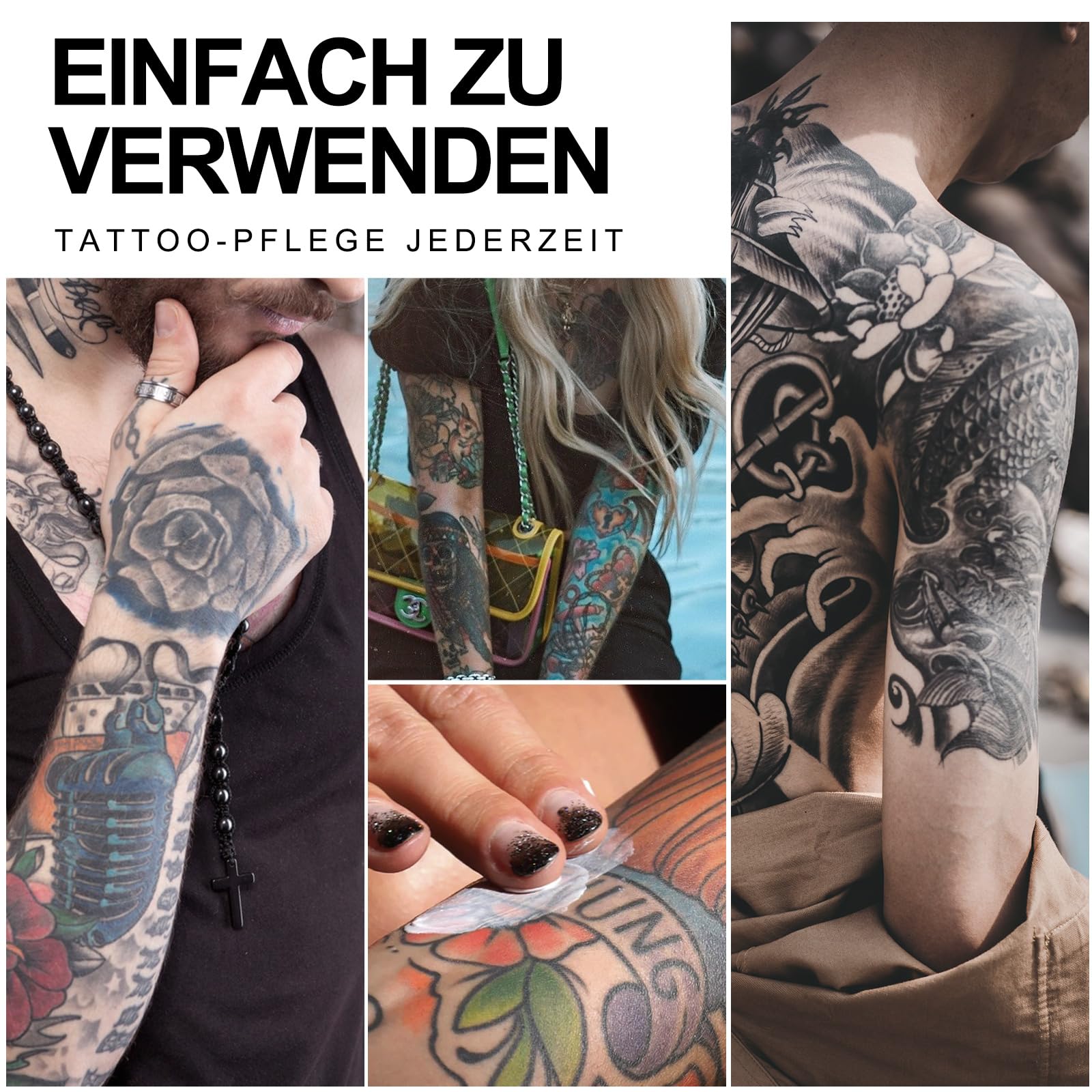 krem do tatuażu, balsam do tatuaż, kremowy do pielęgnacji tattoo, rozjaśniający i nawilżający, wzmacnia kolory tattoos, wspomaga gojenie