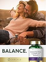 Vista 6 de Carlyle Suplemento de resveratrol 1800 mg 180 cápsulas Sin OMG y sin gluten Complejo potente