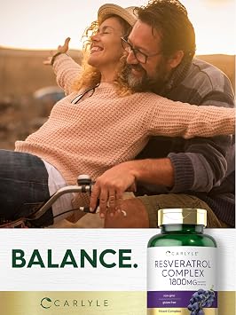 Carlyle Resveratrol Complex - 180 Capsules - Trans Resveratrol Supplement with Grape Seed Extract - Non GMO, Gluten Free