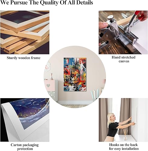 Miniatura 92 de ANRUOXI Graffiti - Lienzo decorativo para pared, diseño abstracto retro, pintura urbana moderna, póster de decoración de pared de zapatos para