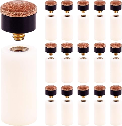 Kit de reparación de 32 puntas de taco de billar y casquillos de billar, rosca de 0.51 pulgadas, punta de taco de billar para casa, bar, piscina,