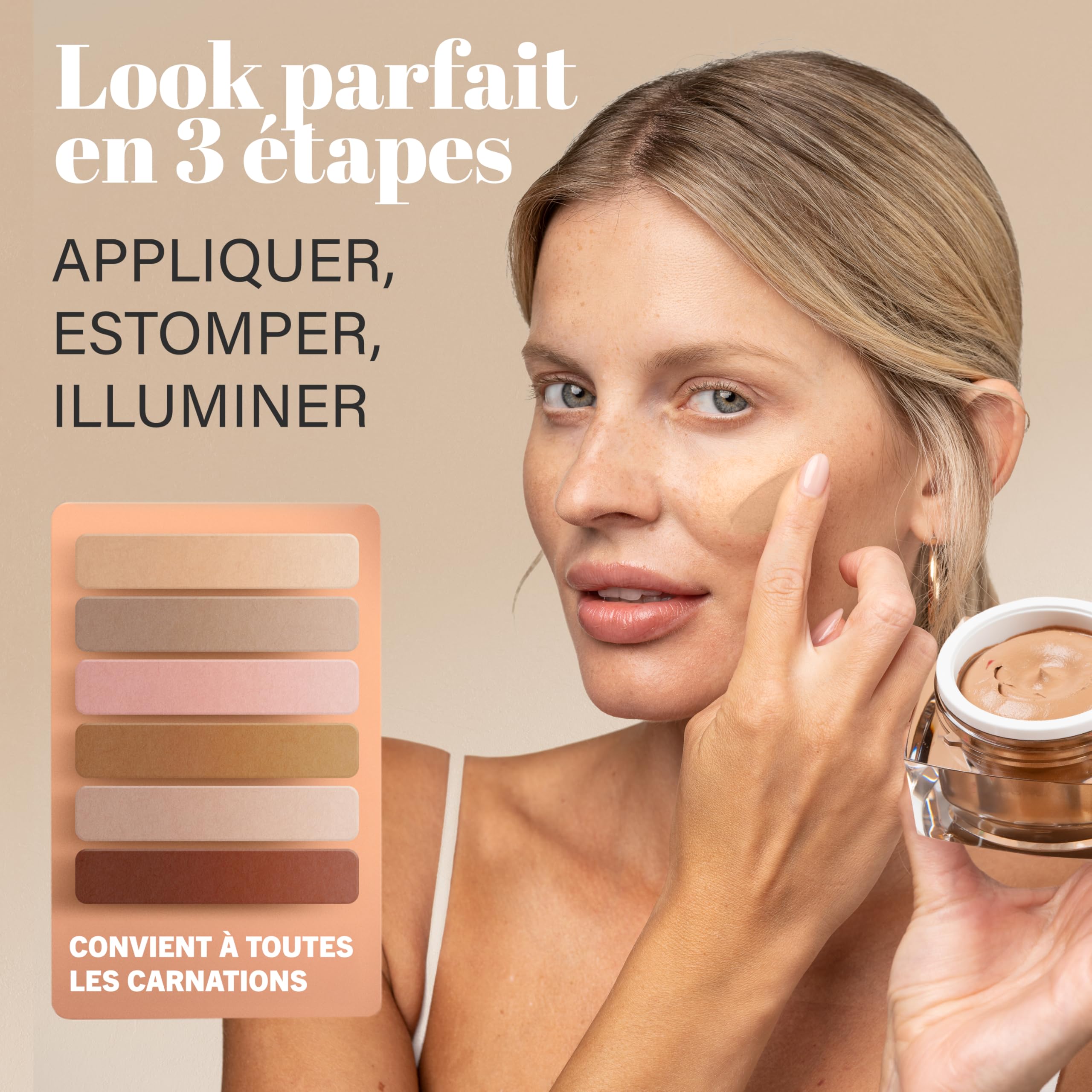 EGYPT-WONDER® Make Up Mousse (30ml) – Mousse Teint 4-en-1 Color Changing : Fond de Teint, Correcteur, Maquillage & Poudre – Crème Beauté pour une Peau Lisse – Cosmétique Naturelle