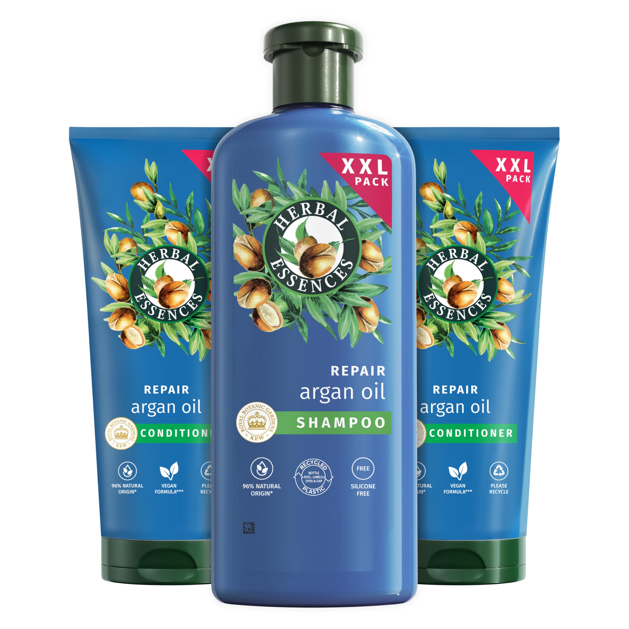 Herbal Essences Champú 680ml Y Acondicionador 2X350ml, Reparador Con Aceite De Argán, Para Pelo Seco Y Dañado